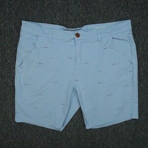 Mugsy Shorts Men 38 Blue Waverunner Chino Stretch‎ Flat Front Jet Ski